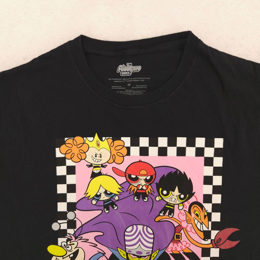 Powerpuff Girls Casual Graphic Crew Neck T-Shirt Womens Size Medium M Black